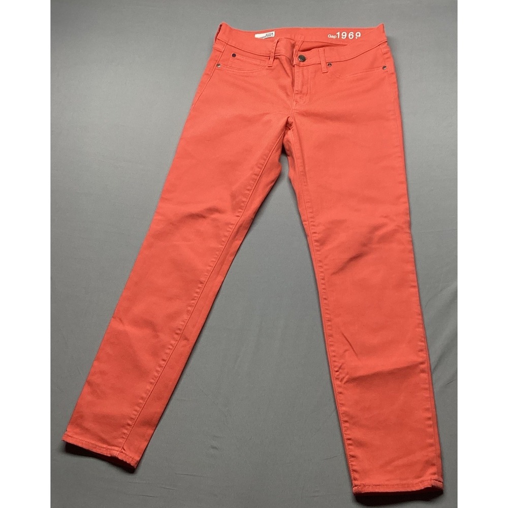 Women's Gap 1969 Legging Skimmer Jeans Sz 27/4 Flamingo Color